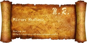 Miron Rufusz névjegykártya